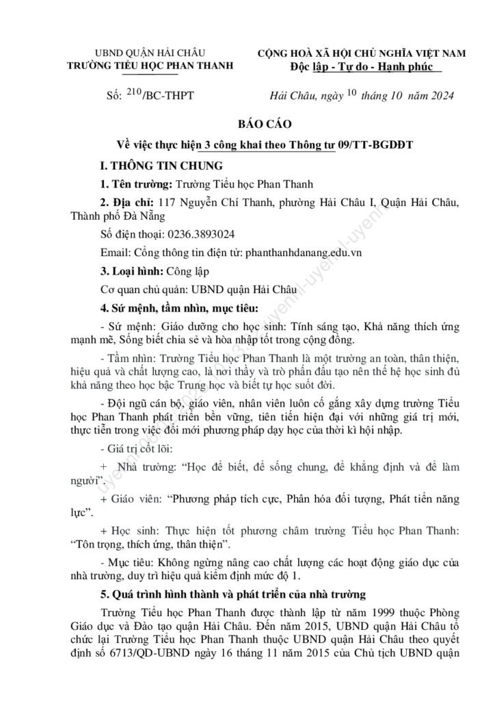 Website Trường Tiểu học Phan Thanh